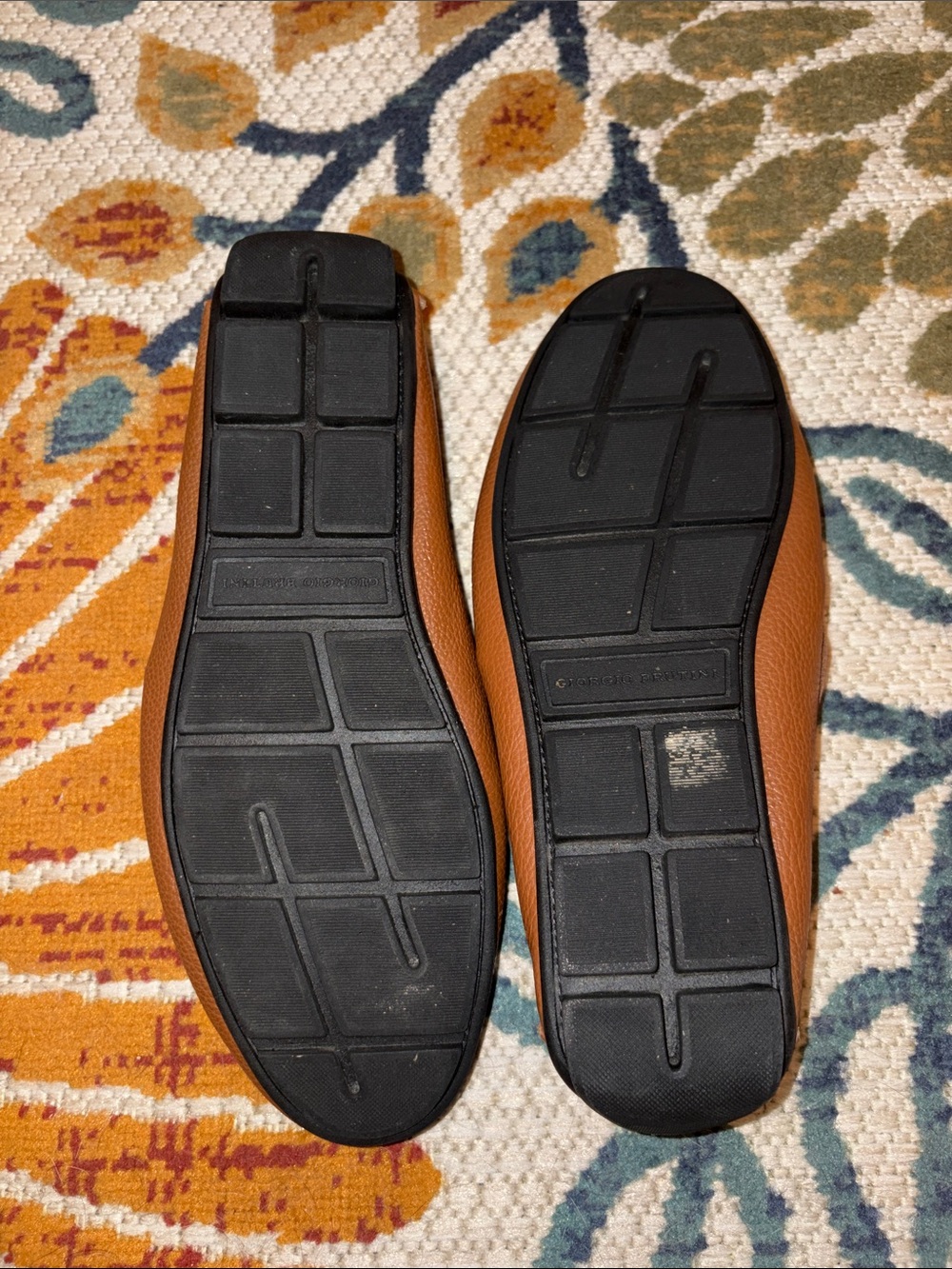 Giorgio Brutini Chestnut Brown Pebbled Leather Slip-On Loafers - Picture 4 of 4